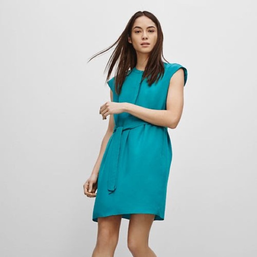 ARITZIA | Babaton Clayton Shift Dress in Teal Blue XS